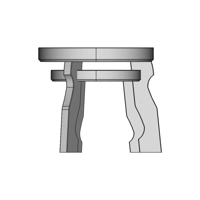 Small Antique Wooden Stool 1 | Industrial CAD Design