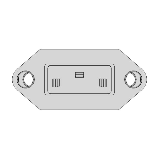 3 Pin Connector C14 Connector 15A 1 | CAD Model for Energy Systems
