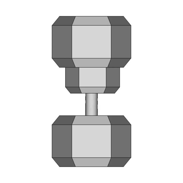Cement Dumbbells Mancuernas 1 | Industrial CAD Design