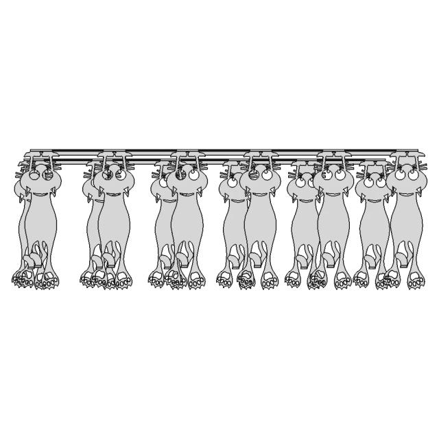 6 X Cats Door Hanger From Coated Inox | Industrial CAD Design
