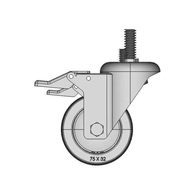 Castor Hod 3 Inch Stsb M 1 2 | Industrial CAD Design