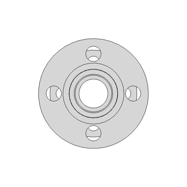 Cylindrical Flange Connector With Mounting Base 1 | Industrial CAD Design