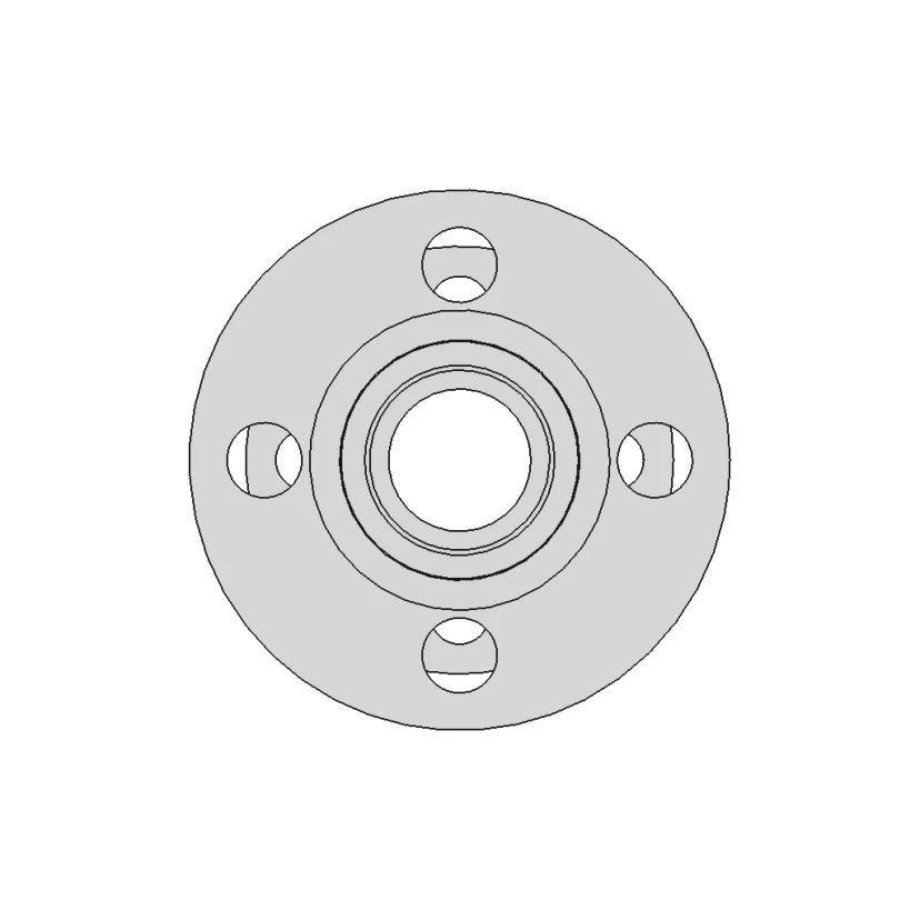 Cylindrical Flange Connector With Mounting Base 1 | Industrial CAD Design