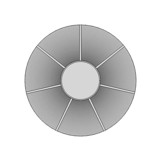 3D Model Of Curved Blade Impeller For Fluid | Industrial CAD Design