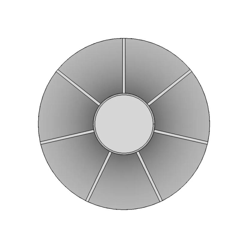 3D Model Of Curved Blade Impeller For Fluid | Industrial CAD Design