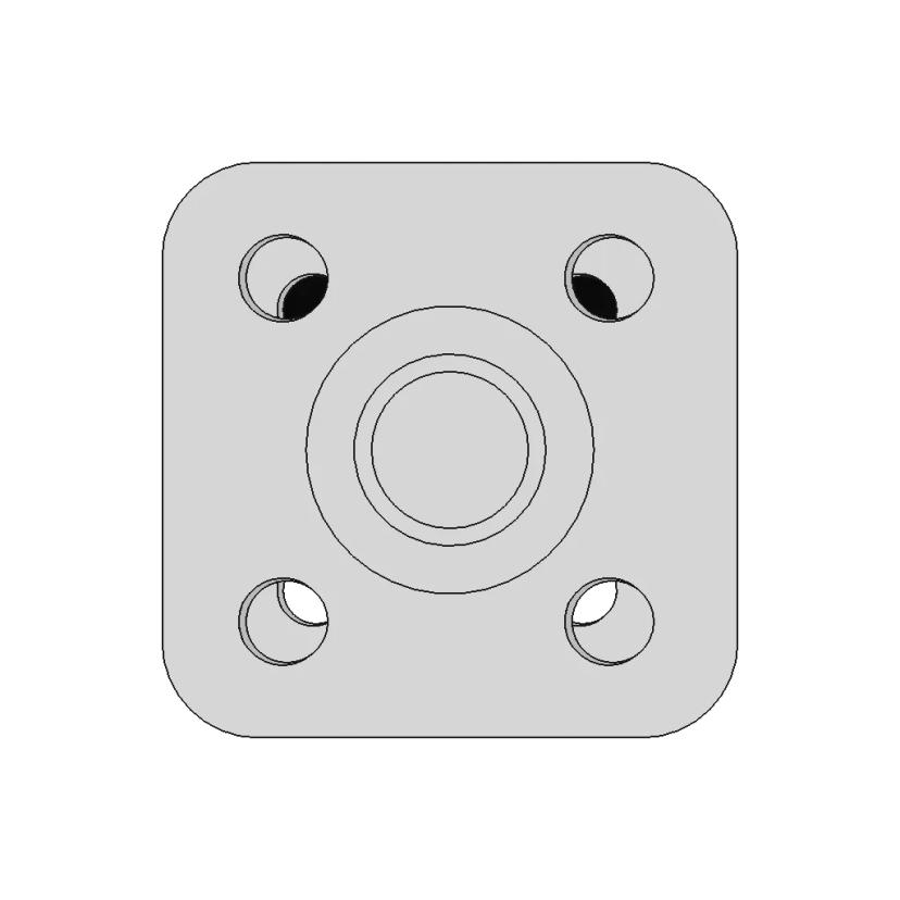 Cylindrical Flange Mount With Threaded Base 1 | Industrial CAD Design