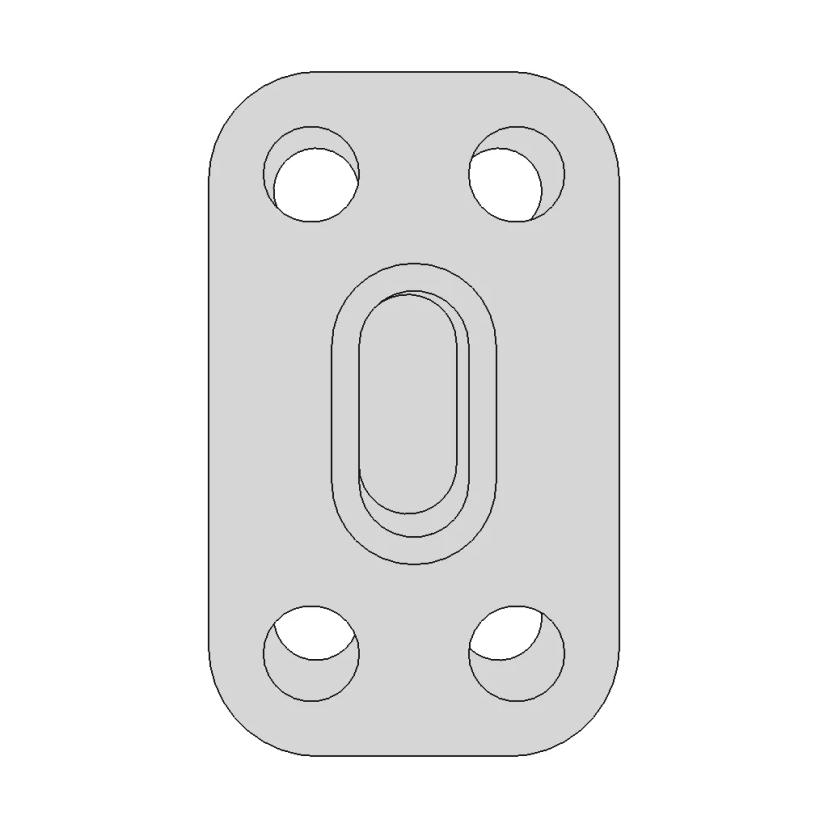 Elliptical Boss Mounting Plate 1 | Industrial CAD Design