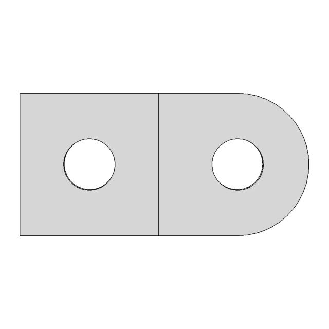 Dual Hole Connector With Step Cutout And Rounded | Industrial CAD Design