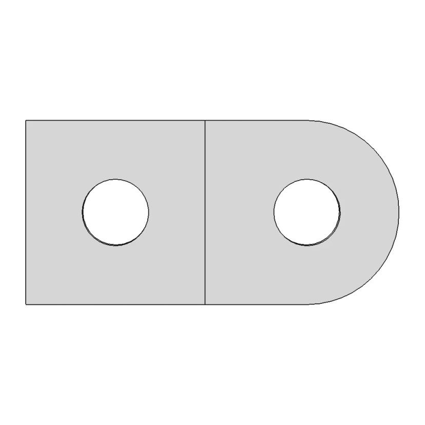 Dual Hole Connector With Step Cutout And Rounded | Industrial CAD Design