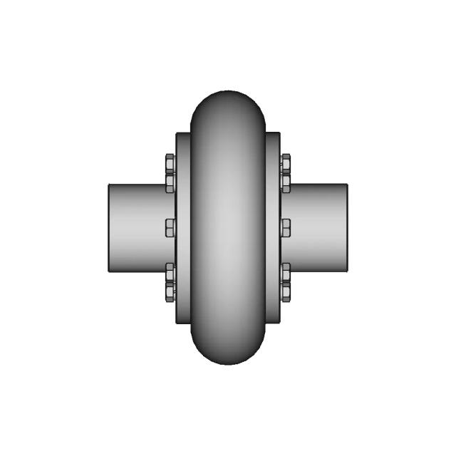 Elastic Coupling With Toroidal Shell With Torque Transmission | CAD Model for Energy Systems