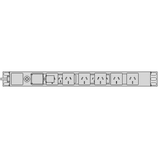 Horizontal 1Ru Pdu 6 Way 10A Gpo With | CAD Model for Energy Systems