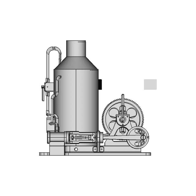A 2X1 Cylinder Steam Engine Operated Winch With | CAD Model for Energy Systems