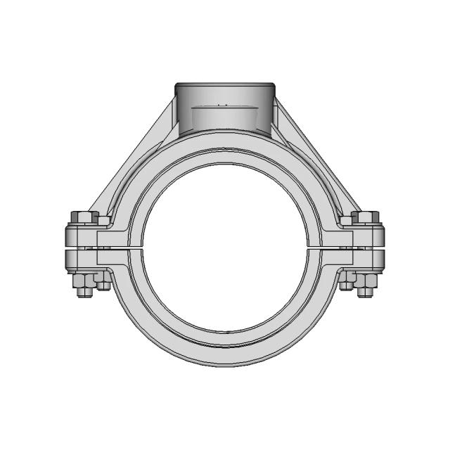 Piping Threaded Side Conn Clamp O4 X O1 | CAD Model for Energy Systems