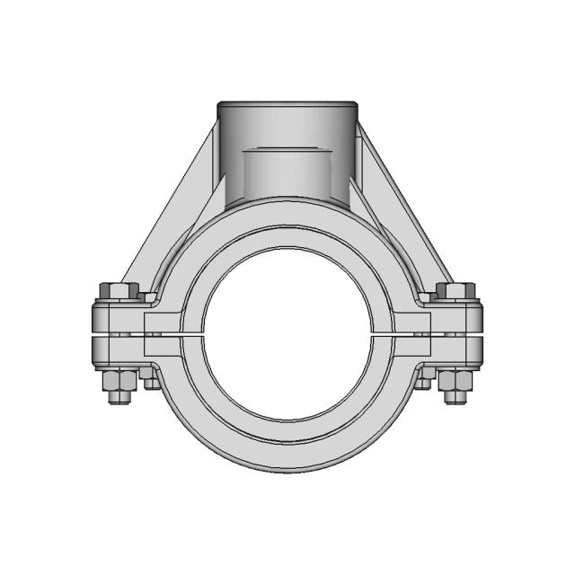 Piping Threaded Side Conn Clamp O3 X O1 | CAD Model for Energy Systems