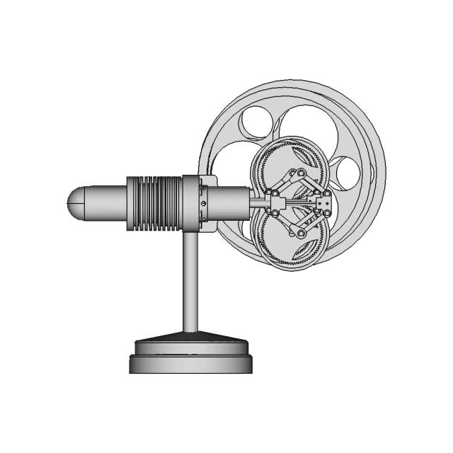 Hot Air Engine Stirling Engine With A Rombisch | CAD Model for Energy Systems