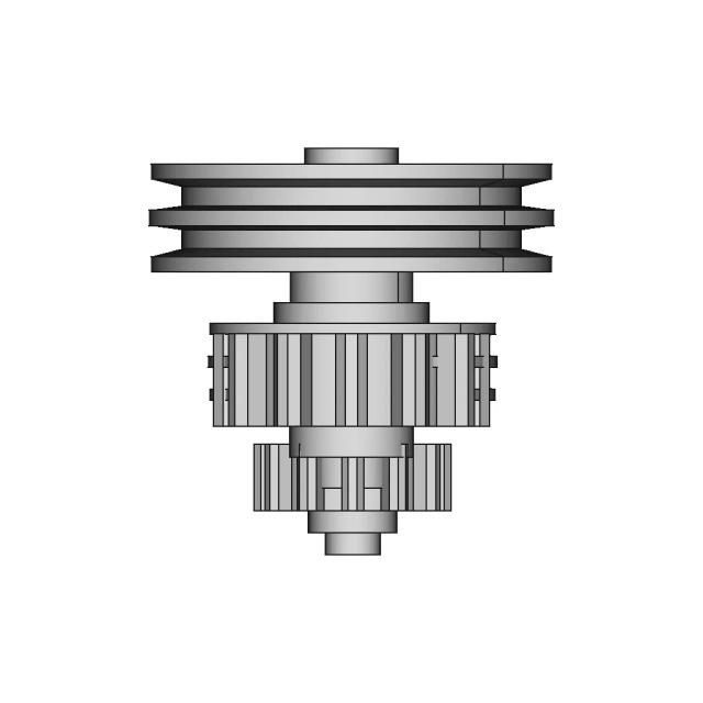 Gear Shaft And Pulley 1 | CAD Model for Energy Systems