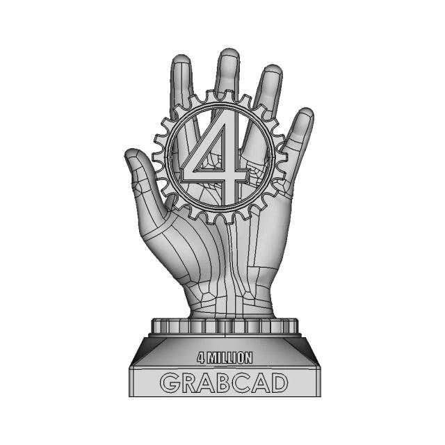 Trophy For 4 Million Member 1 | Professional CAD Design