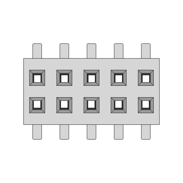 Female Pin Header Connector 1 | 3D CAD Engineering Model