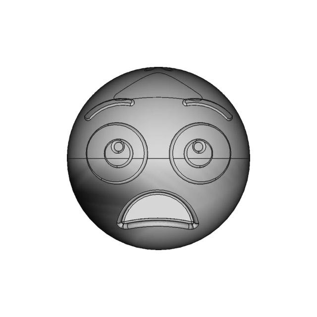3D Model of Tired Emoji Created in CAD