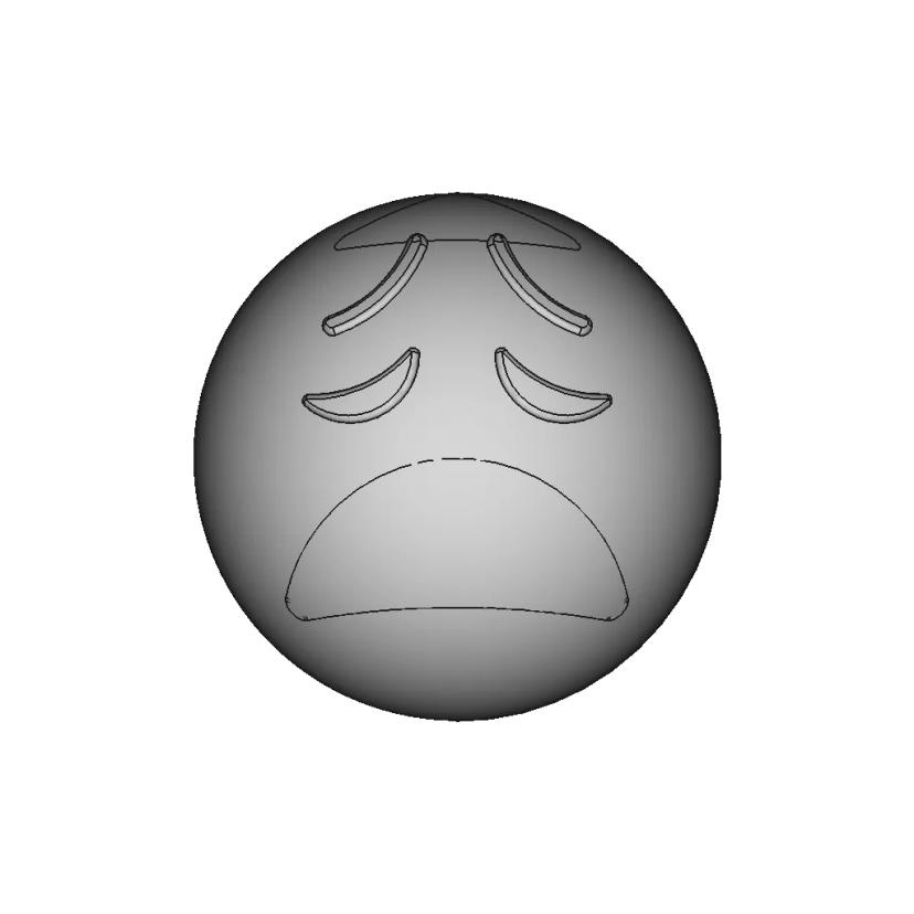 3D Model of Astonished Emoji for CAD Projects