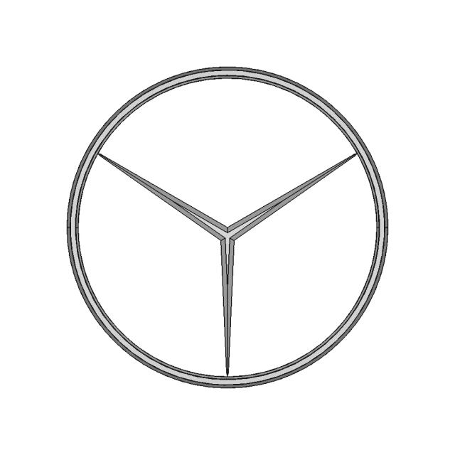 Mercedes Benz Logo 3D Model for Engineering Visualization