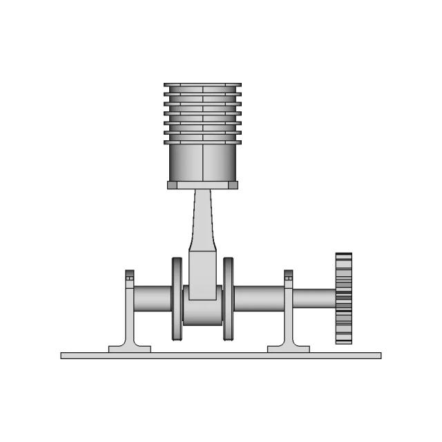 3D Engine Assembly Model Rendered Image