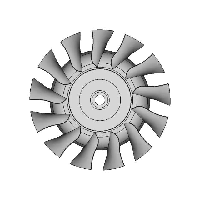 Coal Power Plant Ash Handling Fan Impeller CAD Model