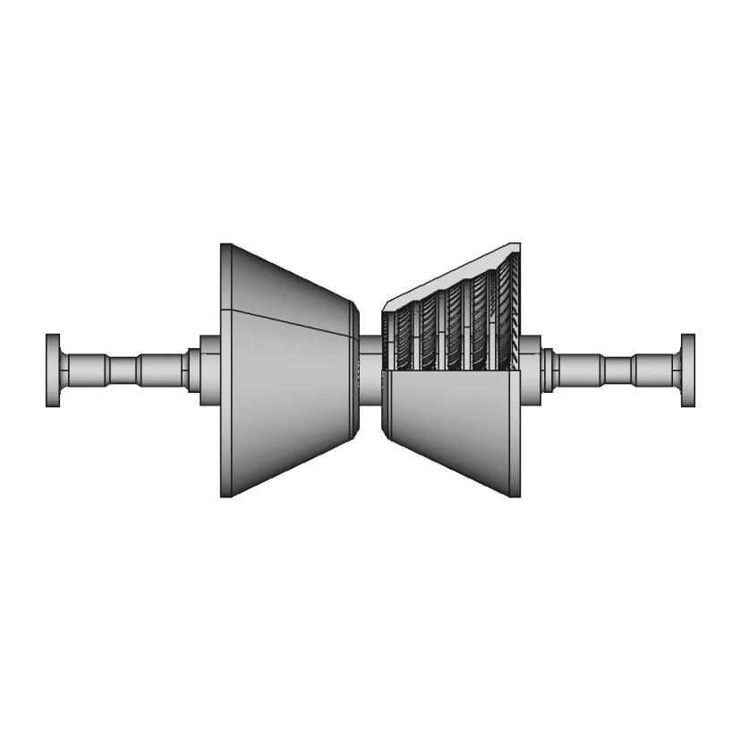 Low Pressure Steam Turbine Assembly with Rotor and Stator Components