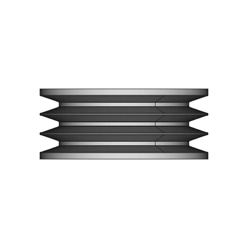 Trapezoidal Belt Pulley with 3 Belts, 220mm Diameter