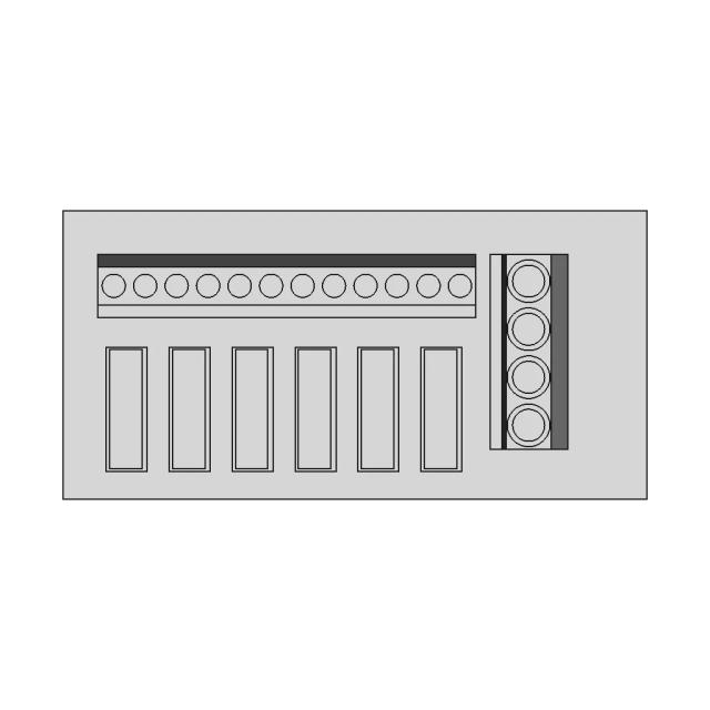 6-Position Fused Power Distribution Strip with DIN Rail Mount