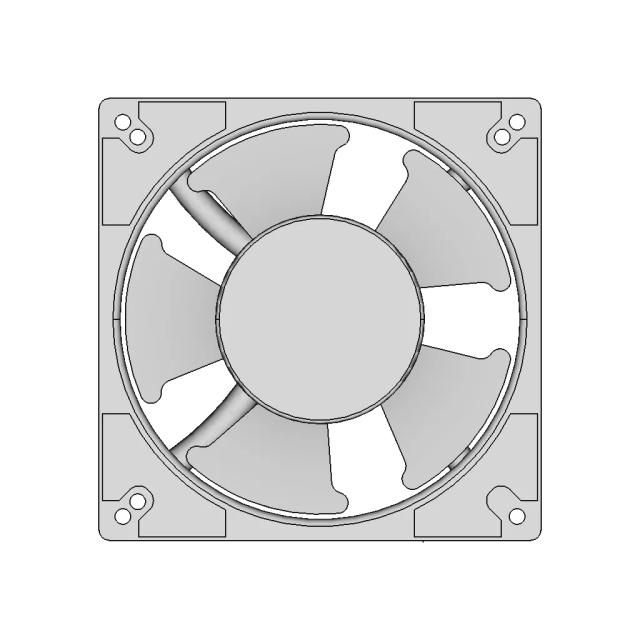 5-Inch Square Cooling Fan with Quick-Disconnect Terminals, 200-240V AC