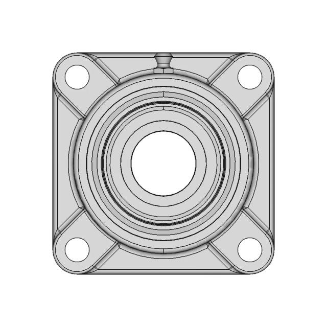 Four Bolt Flange Mounted Ball Bearing with Cast Iron Housing