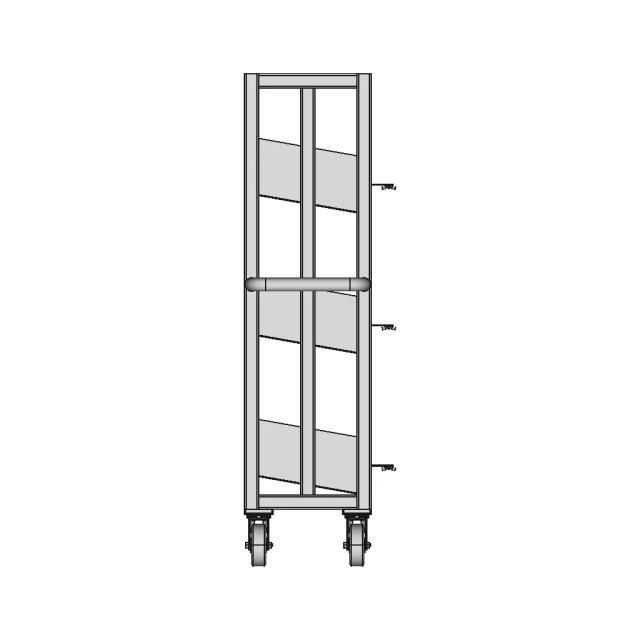 4-Inch Wheel Rack with Trays and Doors