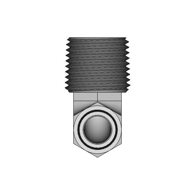 Brass 90 Degree Elbow with 3/8 Inch Male Pipe Thread and Ferrule