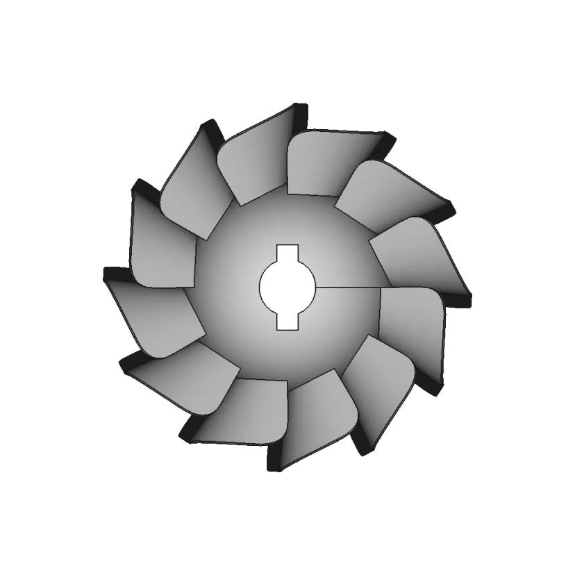Industrial Fan Impeller with Rotating Blades Assembly