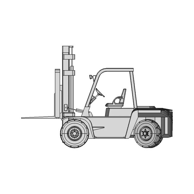 Industrial Forklift CAD Model for Material Handling Applications