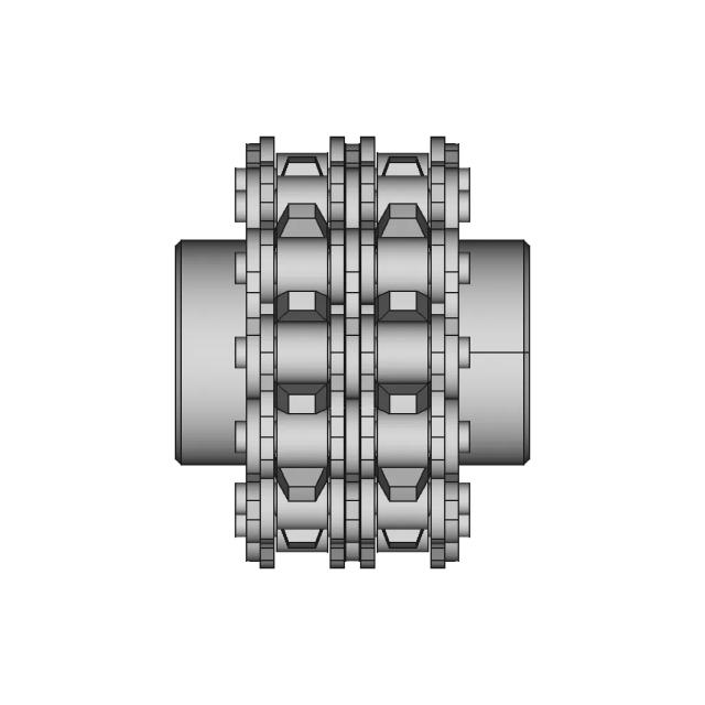 Rigid Chain Coupling CAD Model for Mechanical Power Transmission