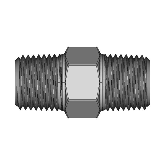1/8 Inch Male Pipe Thread Connector with 7/16 Inch Hex and 1/4 Inch ID Bore