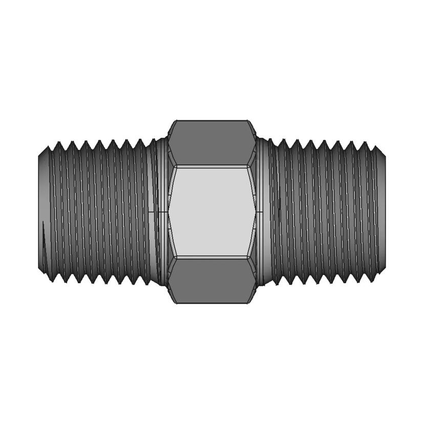 1/8 Inch Male Pipe Thread Connector with 7/16 Inch Hex and 1/4 Inch ID Bore