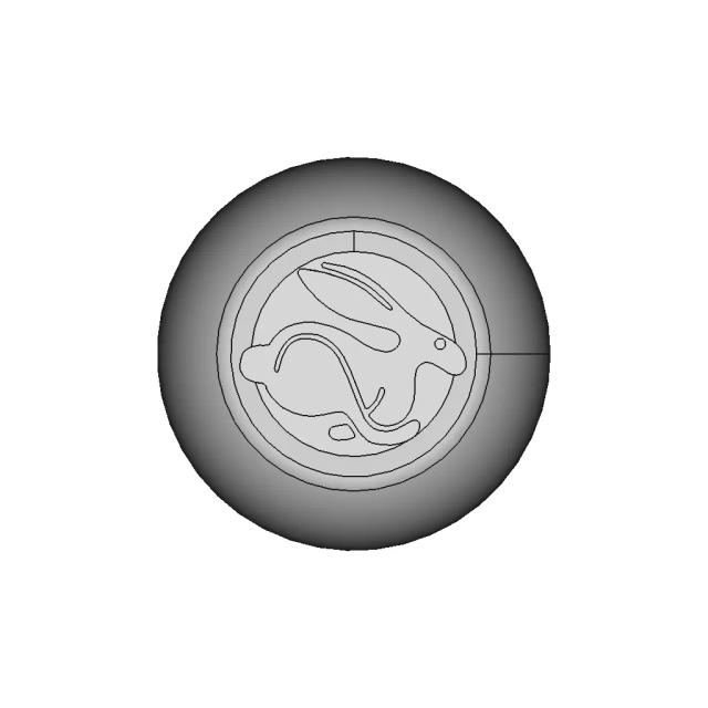 Round Shift Knob with Rabbit Emblem for MK1 VW