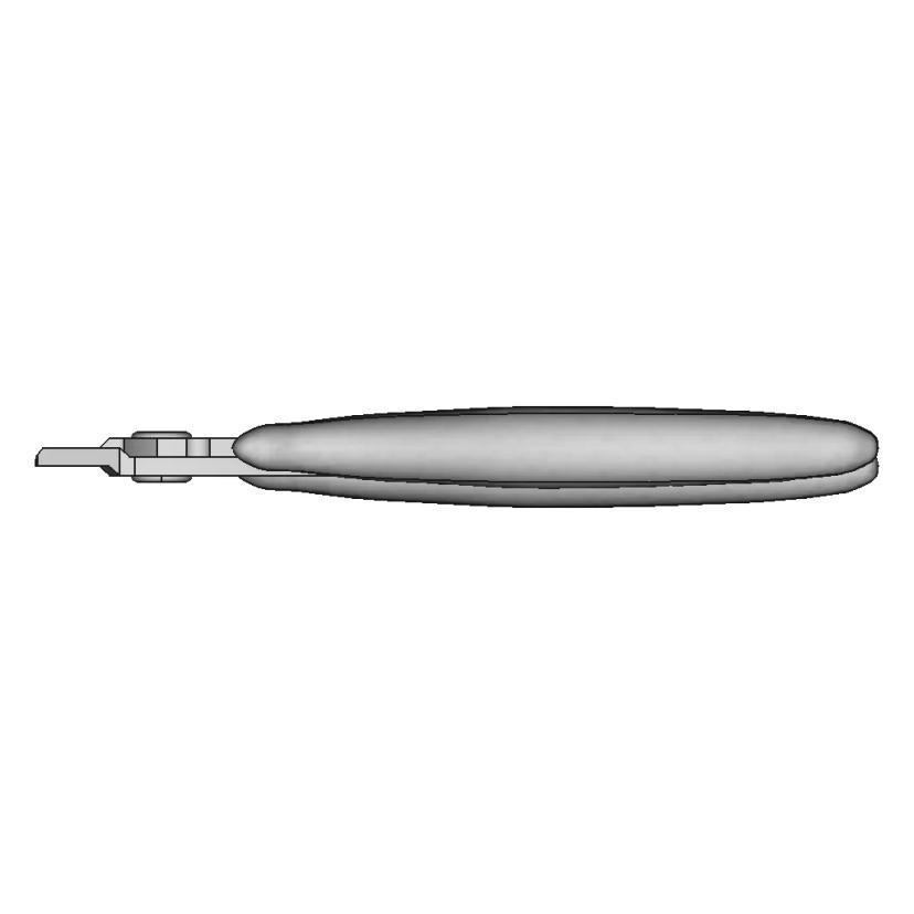Hakko Flush Diagonal Cutters CAD Model with Precise Dimensions