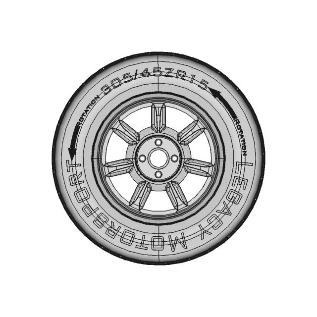 15x10 Miata Daisy Style Wheels with 305/45ZR15 Tires