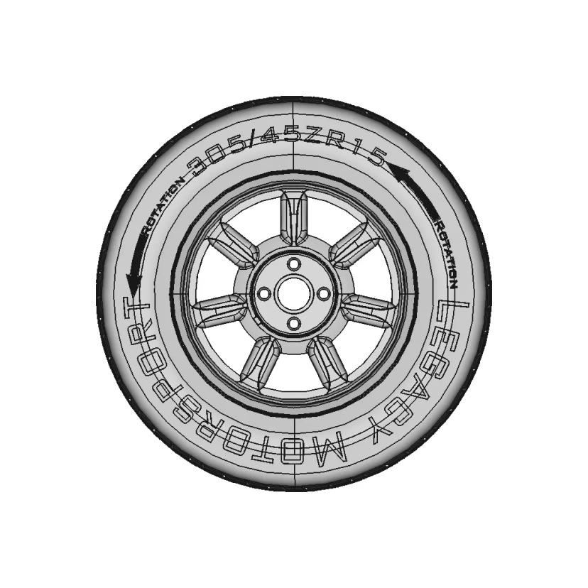 15x10 Miata Daisy Style Wheels with 305/45ZR15 Tires