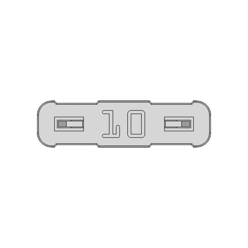Automotive Blade Fuse 10 Amp Model with Detailed Internal and External Features
