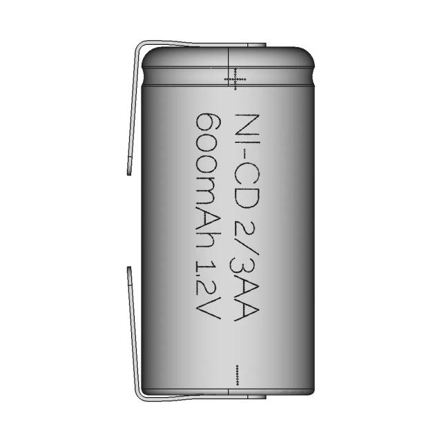 Rechargeable 600mAh 1.2V Battery CAD Model for Design Integration