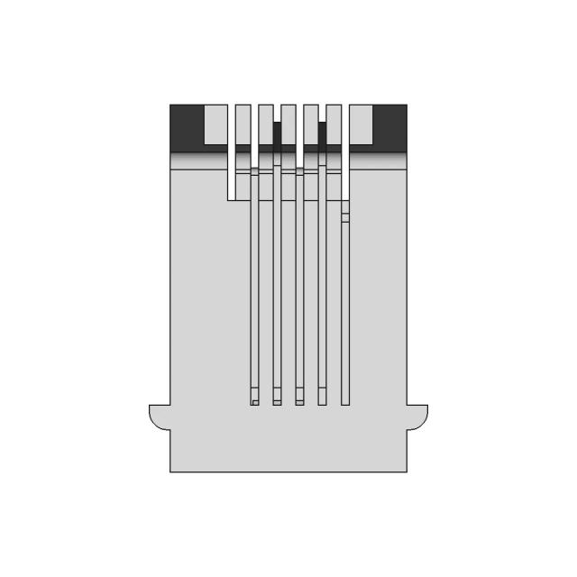 RJ11 Female 1 Port 4P4C Unshielded Jack for PCB Mounting