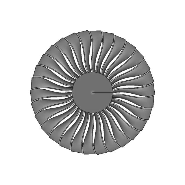 Jet Turbine Propeller Fan CAD Model