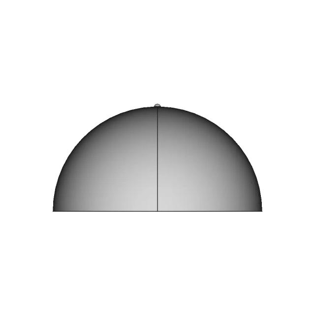180 Degree Sphere with 10 Degree Angle Markings CAD Model