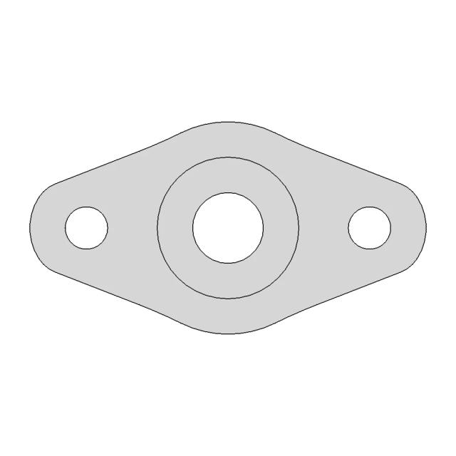 Oval Flange with Central Cylindrical Protrusion and Fastening Holes