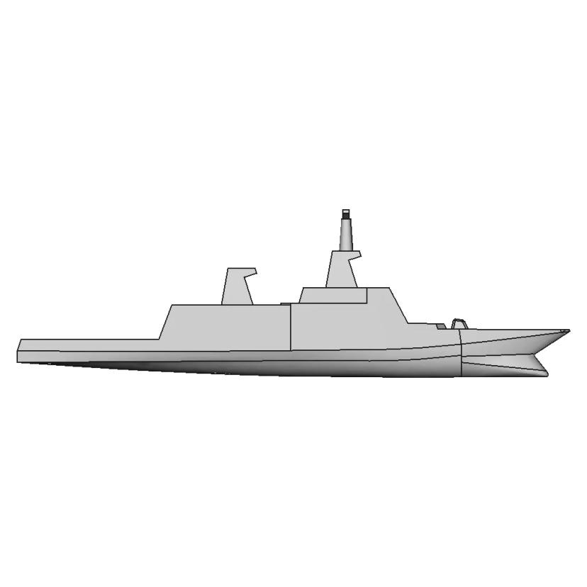 Futuristic Battleship Inspired by La Fayette Class Frigate 3D Model